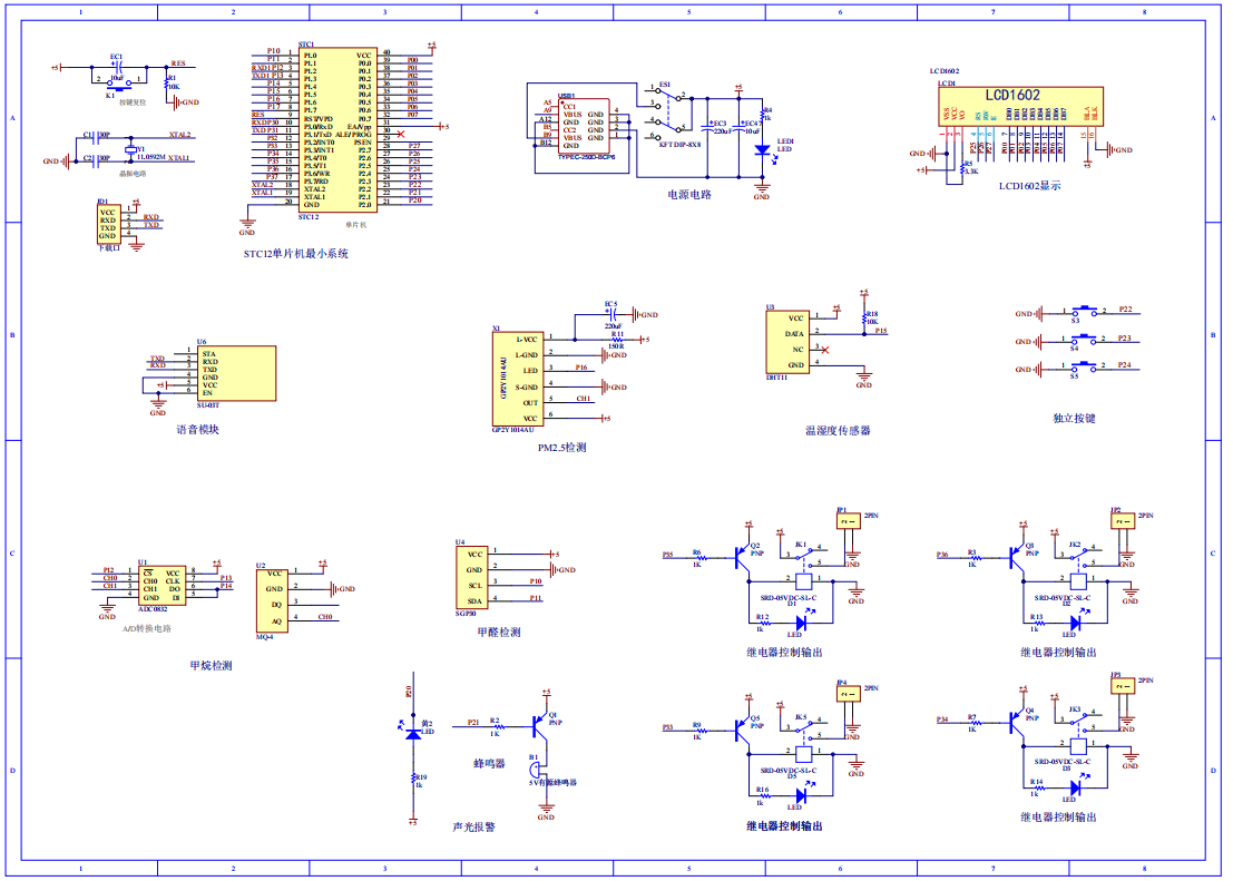 基于单片机的室内空气质量检测系统