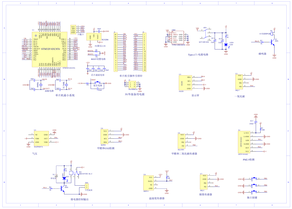 基于单片机的车内环境及胎压监测系统