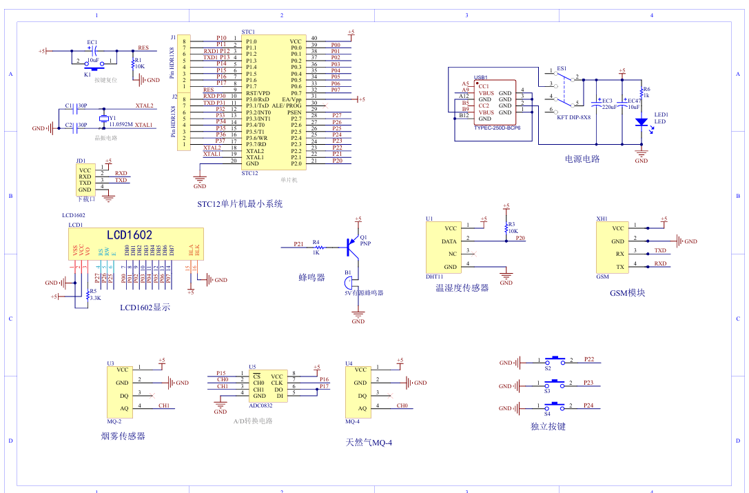 基于GSM的厨房安全监测报警器设计