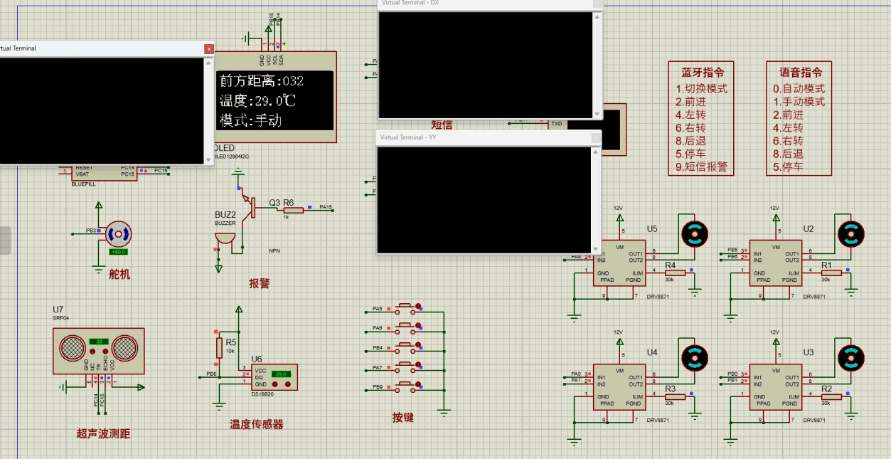 基于单片机的超声波避障小车
