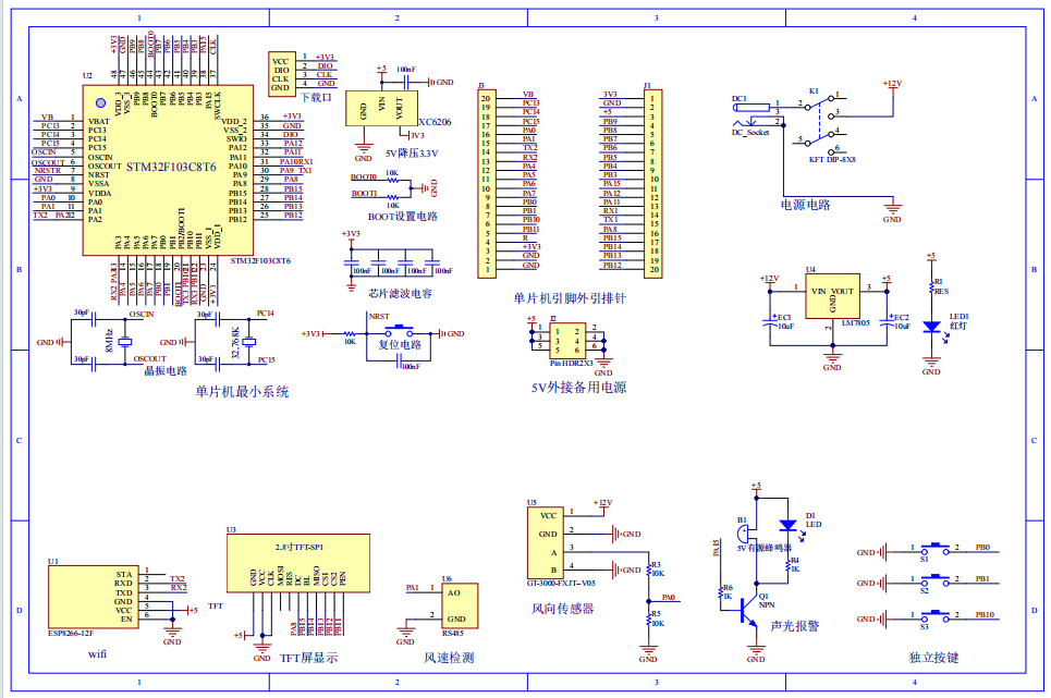 基于stm32单片机风速风向检测仪设计