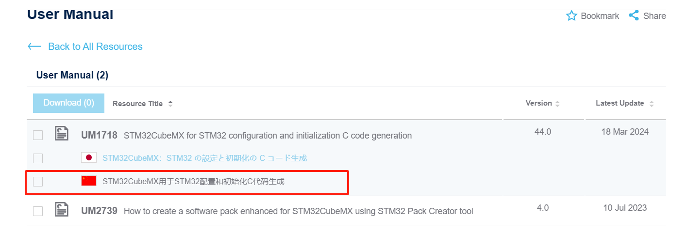 STM32CubeMX 用户手册下载(中文)