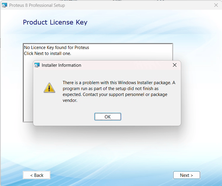 There is a problem with this Windows Installer package.