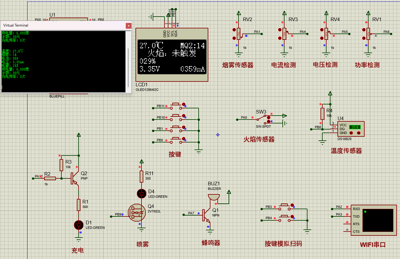 带消防监测的小区电瓶车充电系统