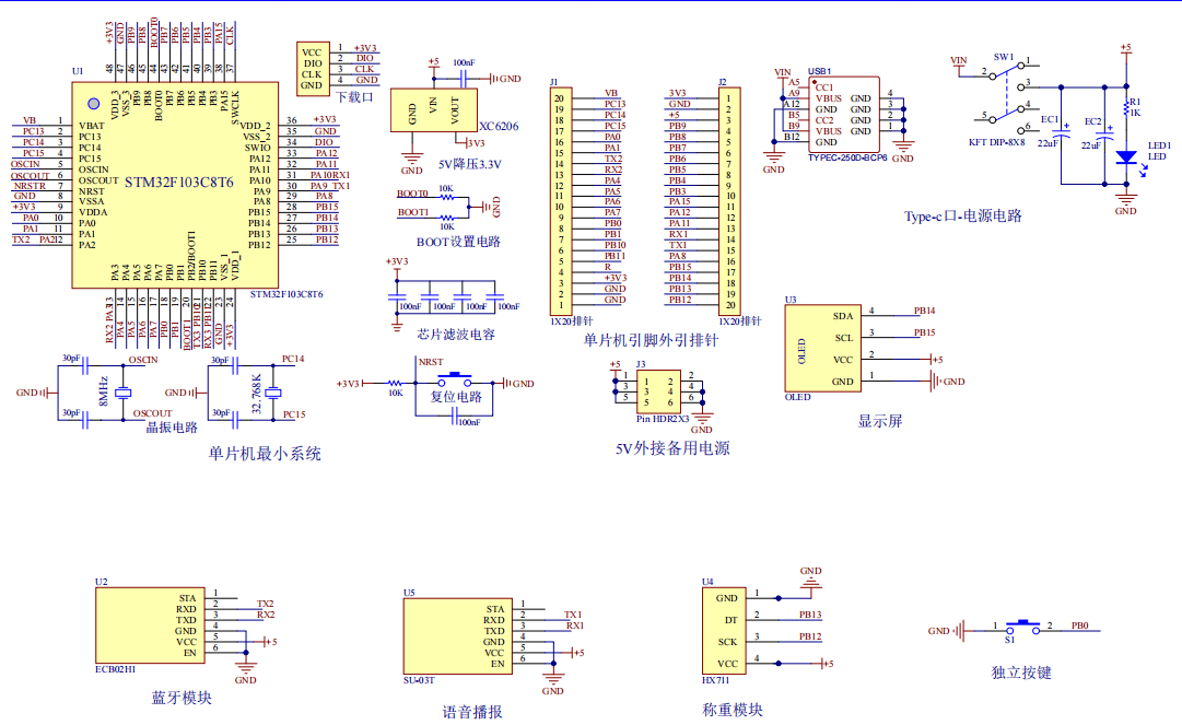 基于蓝牙连接和语音播报的智能电子秤