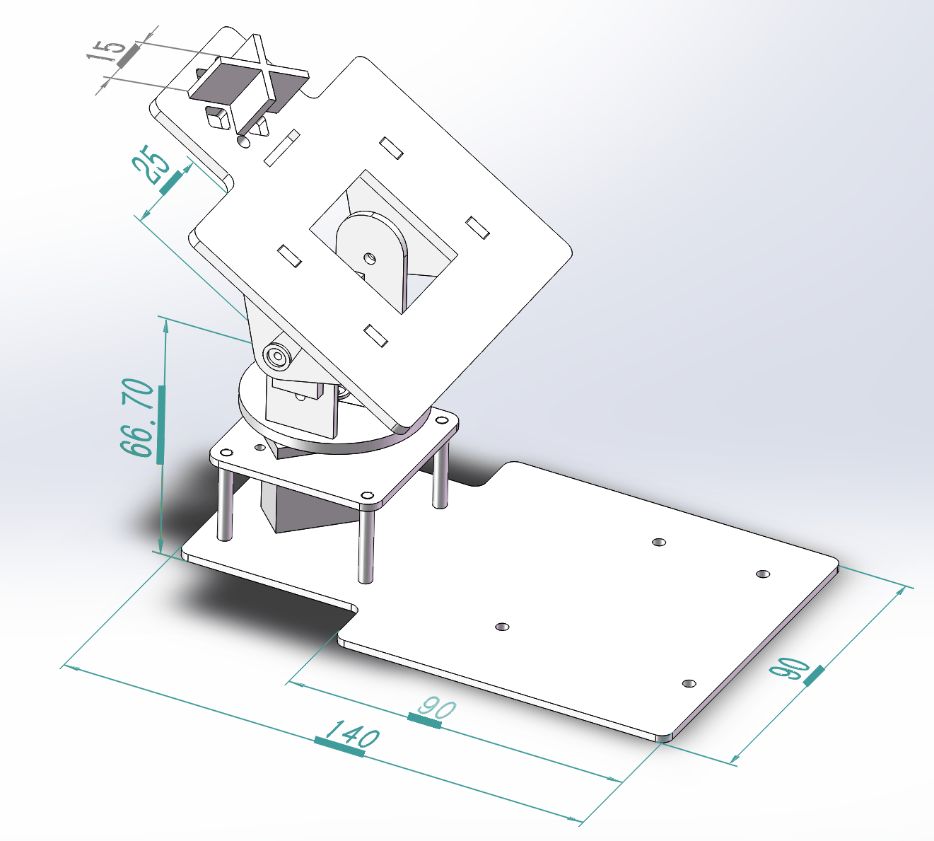 太阳能自动追光3D打印模型