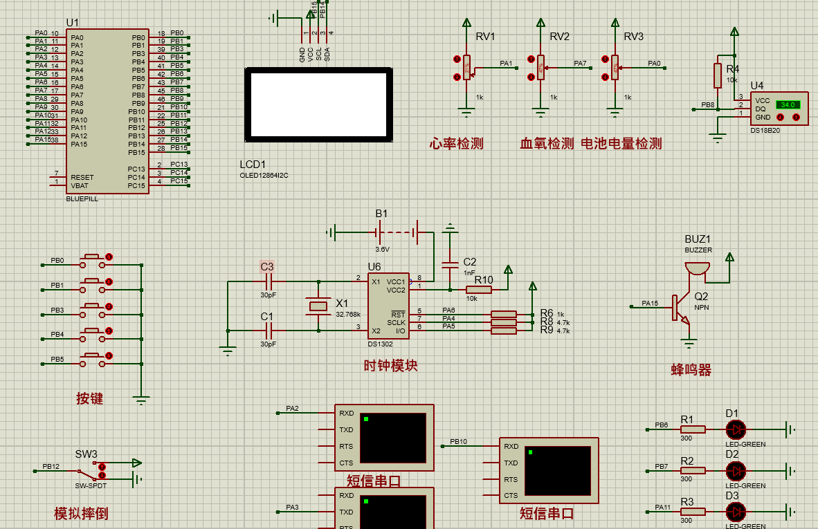 基于stm32的健康监测和跌倒检测